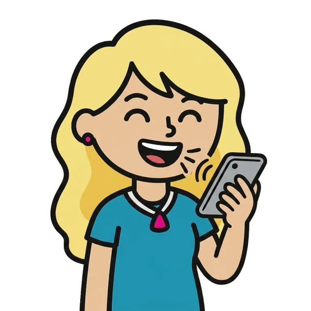 Céleste dictating an expense into her phone